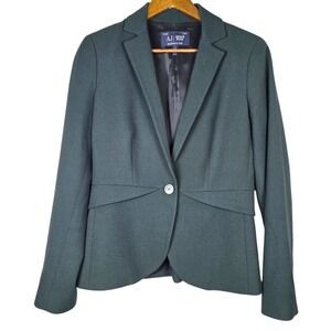 Armani Jeans Womens Fitted Green Blazer Coat Jacket Size 6 Corp Business Office